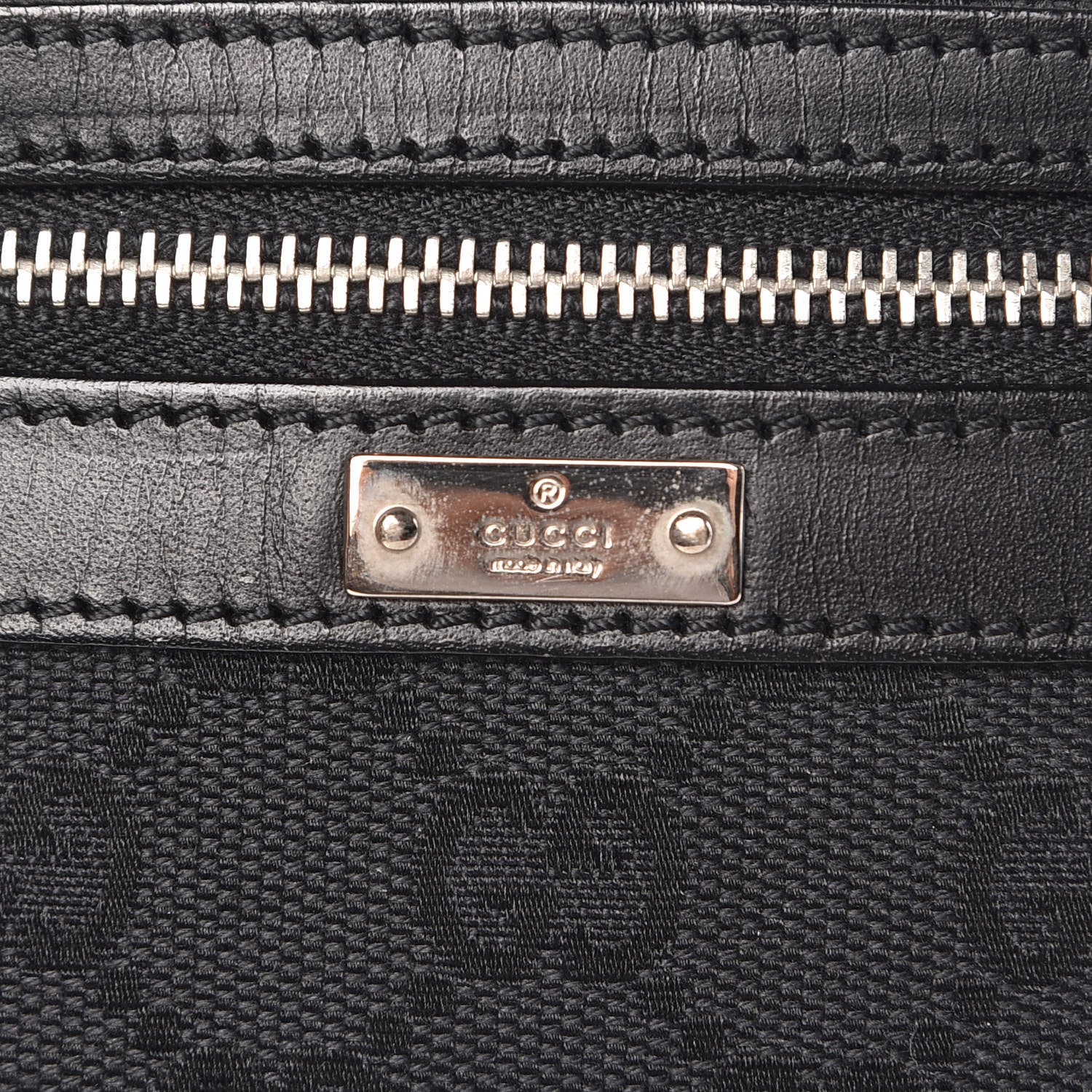 Gucci Monogram Wristlet Clutch Black 8 of 12