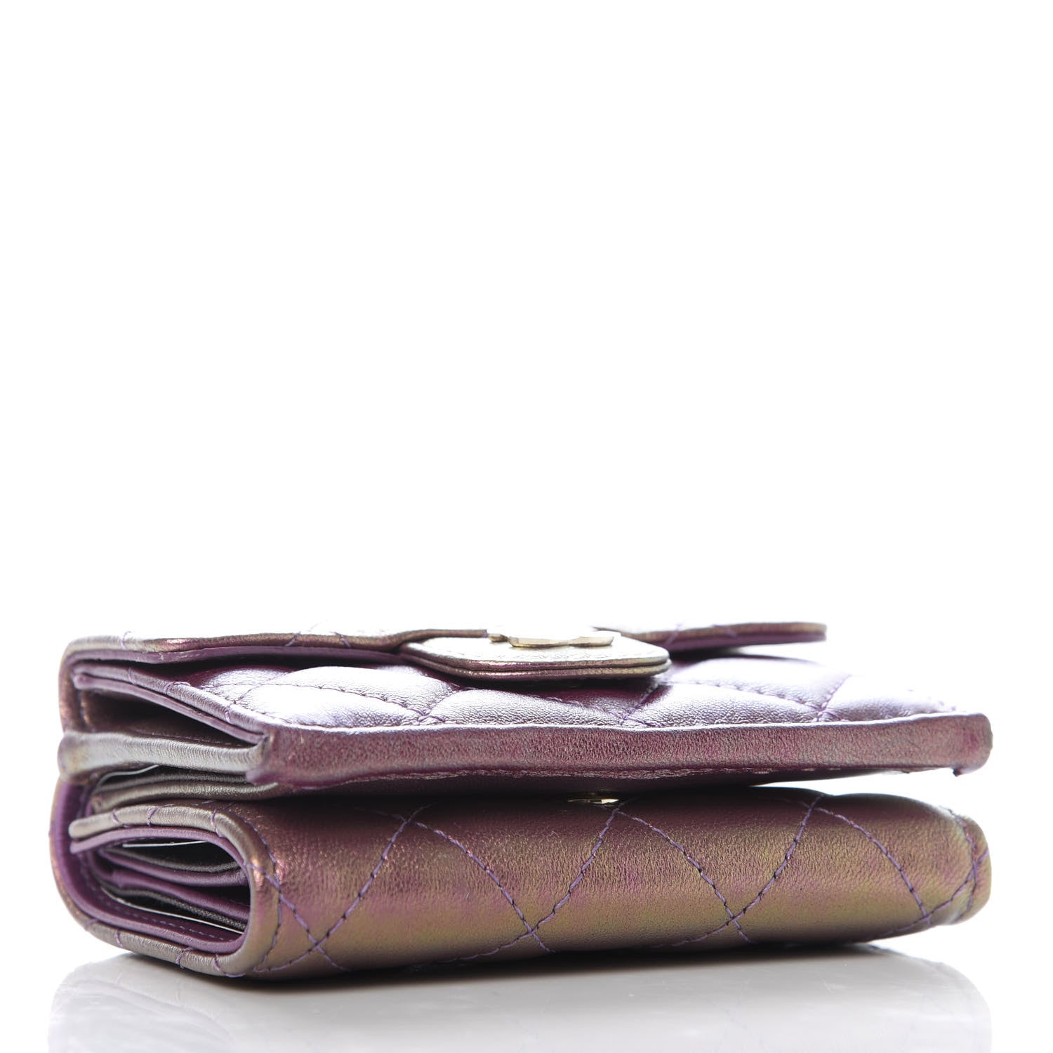 Chanel Iridescent Lambskin Small Quilted Flap Wallet Purple 4 of 8