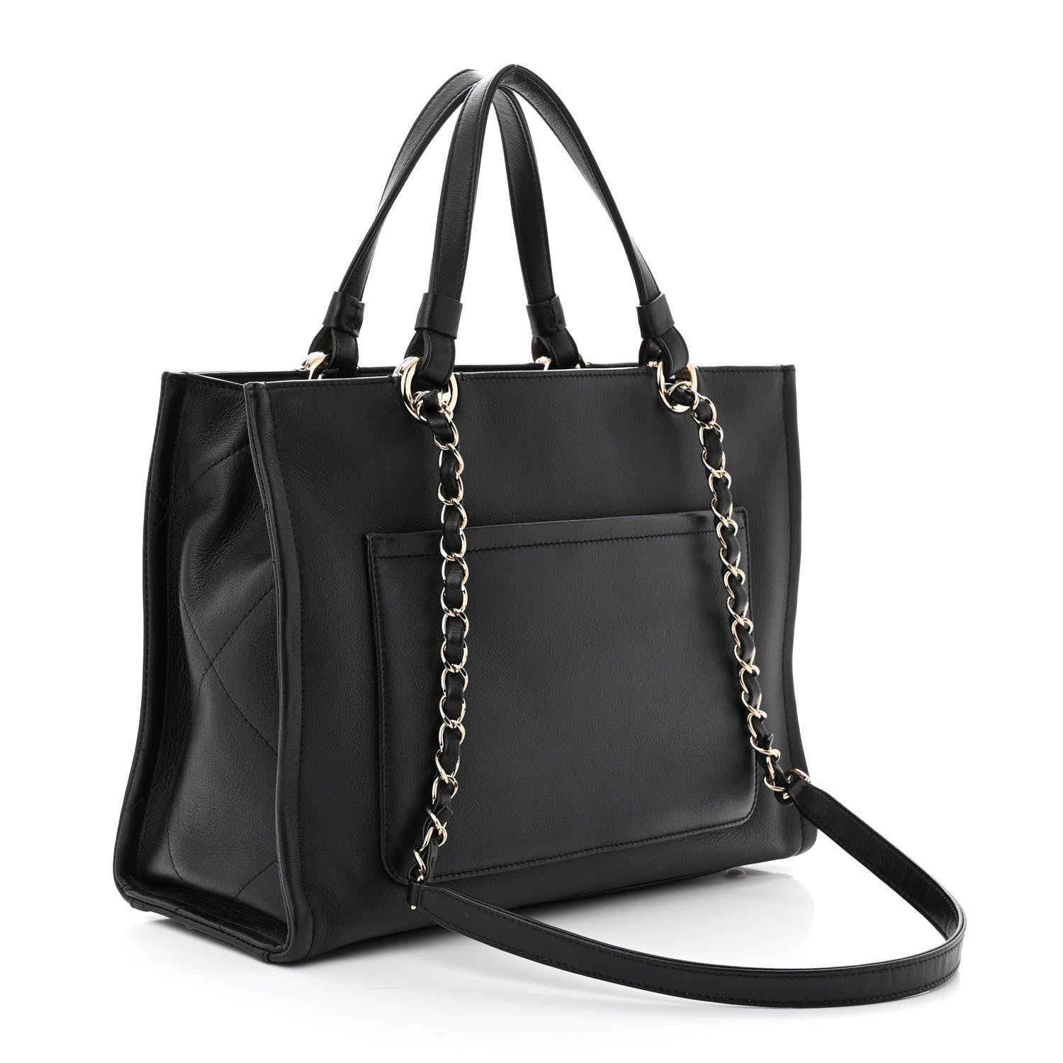 Chanel Calfskin CC Zipped Shopping Tote Black 3 of 11