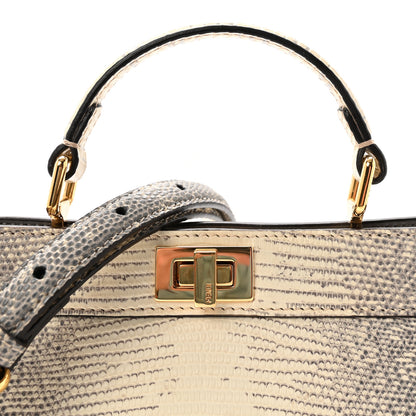 Fendi Lizard Togo Lucido Petite Peekaboo I SEE U Satchel Roccia 7 of 9