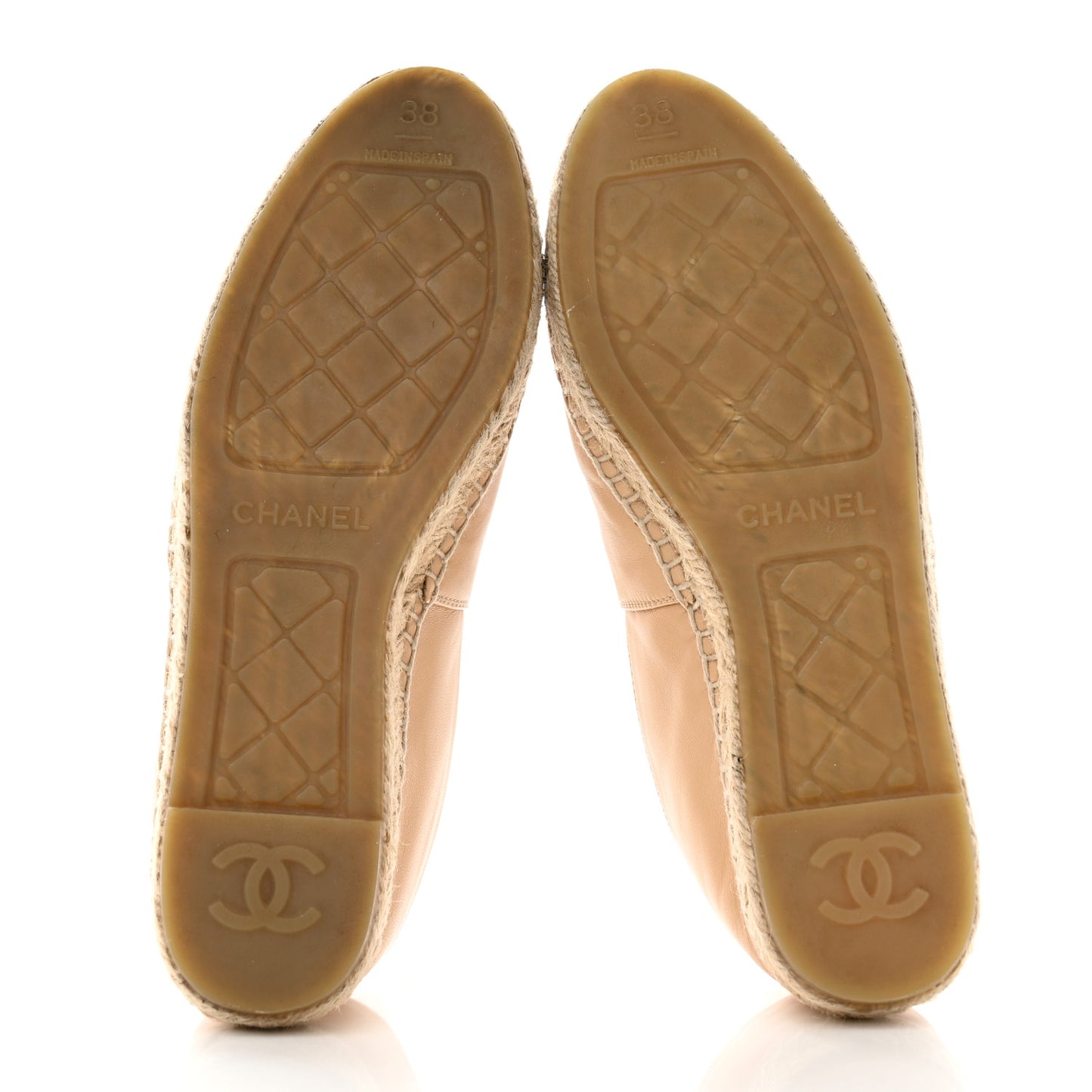 Lambskin CC Espadrilles 38 Beige Black
