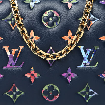 Louis Vuitton Lambskin Embossed Monogram LV Garden Pochette Coussin Navy 8 of 10