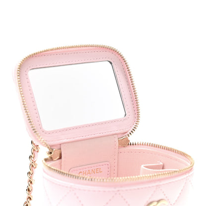 Chanel Lambskin Quilted Mini Top Handle Vanity Case With Chain Light Pink 6 of 10