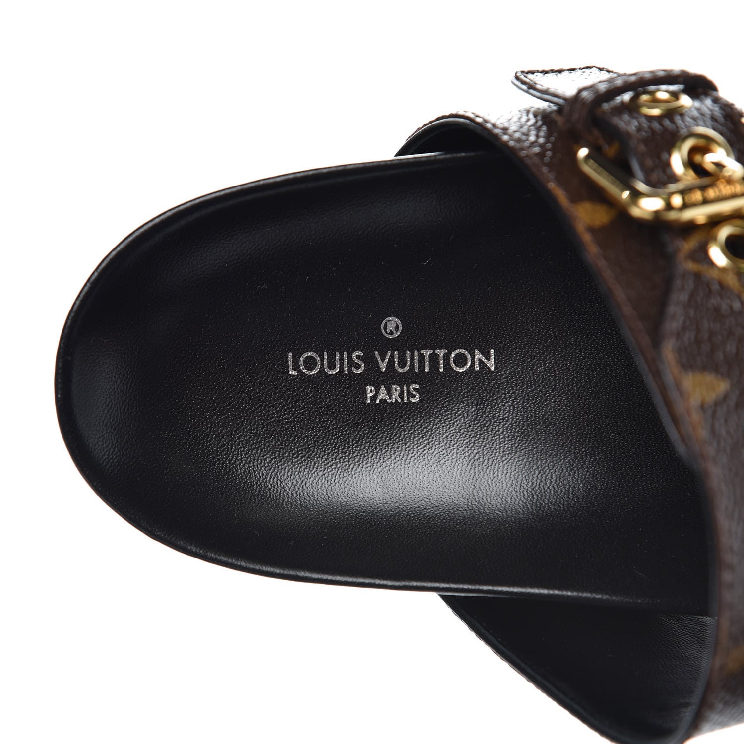 Louis Vuitton Monogram Bom Dia Mule Sandals 37 Black 5 of 10