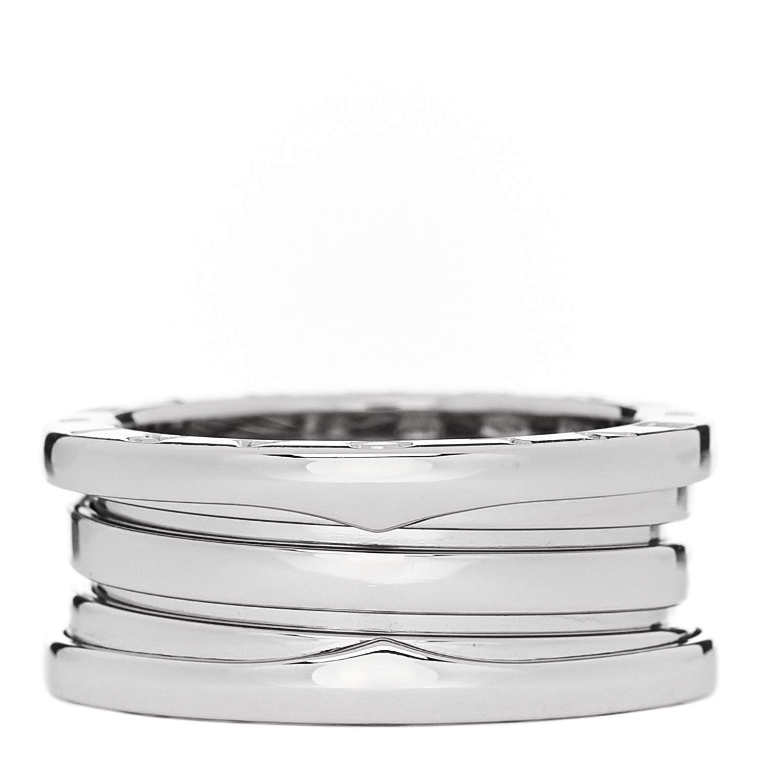 Bulgari 18K White Gold B.Zero1 Two-Band Ring 54 6.75 1 of 5