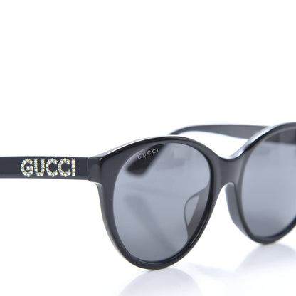 Gucci Round Frame Crystal Sunglasses GG 0419S Black 7 of 8