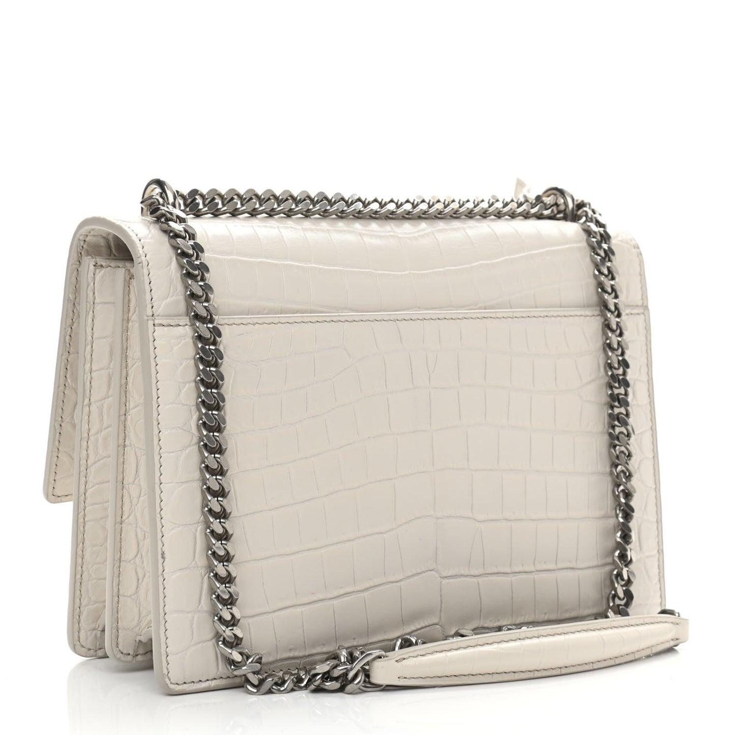 Calfskin Crocodile Embossed Medium Monogram Sunset Blanc Vintage