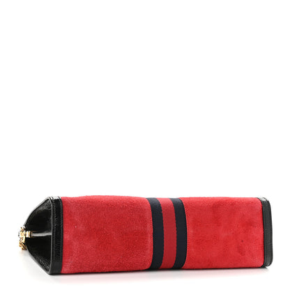 Gucci Suede Patent Web Medium Ophidia Chain Shoulder Bag Hibiscus Red Black 4 of 12