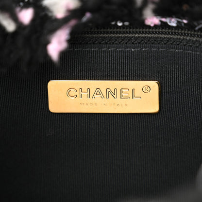 Chanel Tweed Sequin Quilted Medium Chanel 19 Flap Black Multicolor 6 of 10