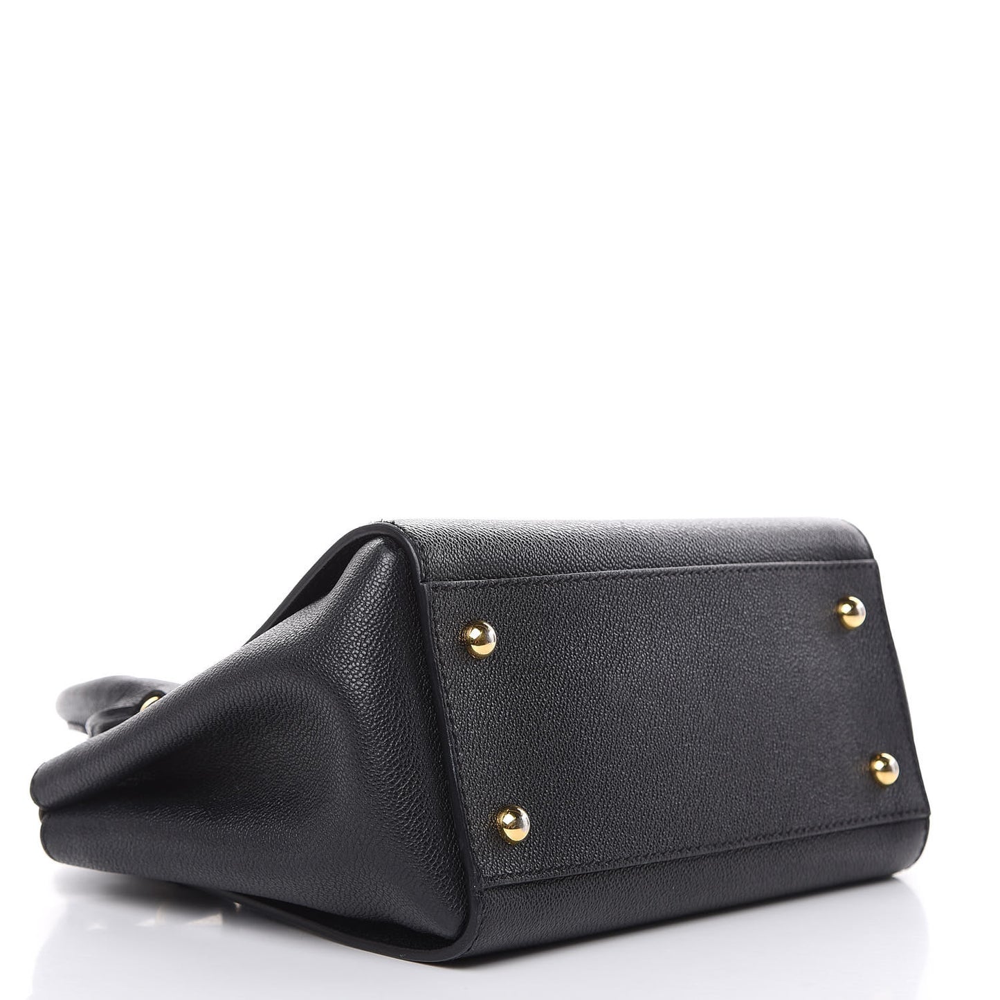 Soft Grain Calfskin Small Buckle Tote Black