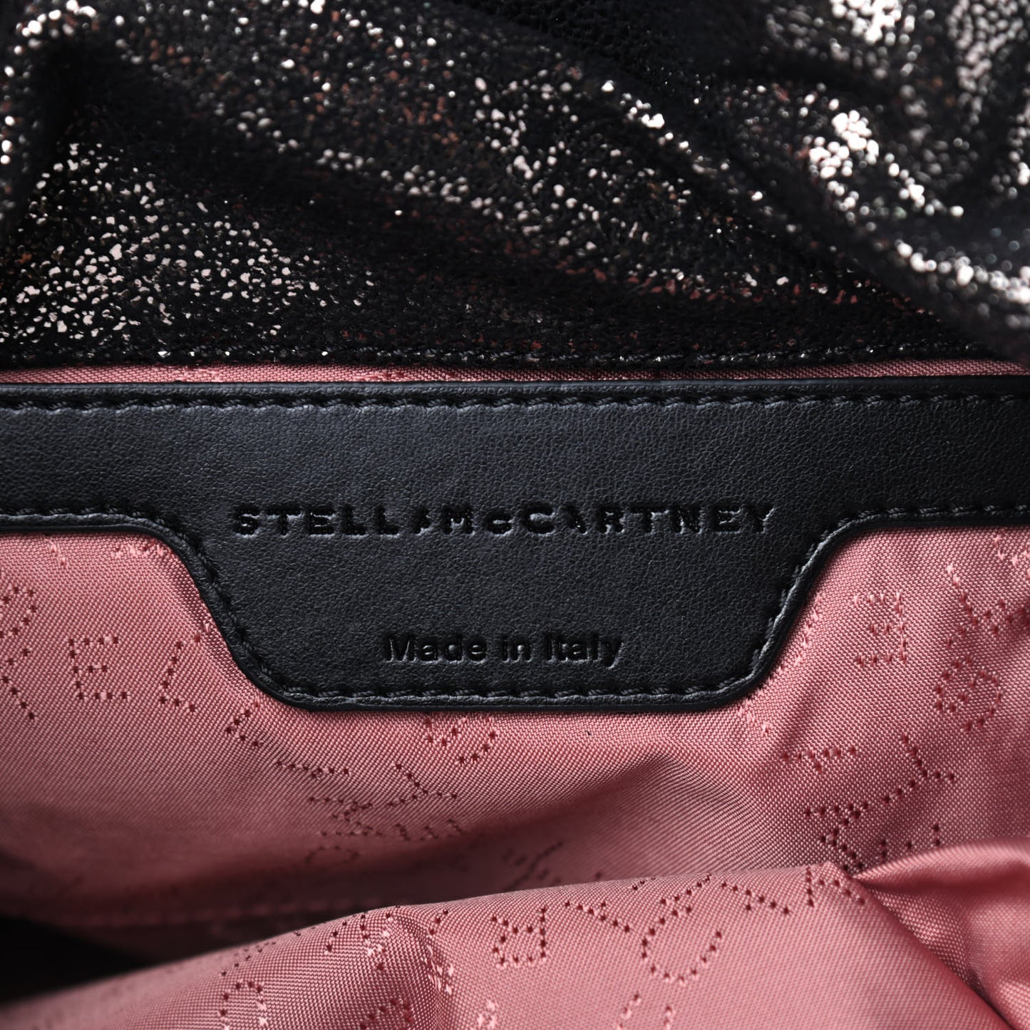 Chamois Shiny Dotted Mini Falabella Fold Over Tote Ruthenium