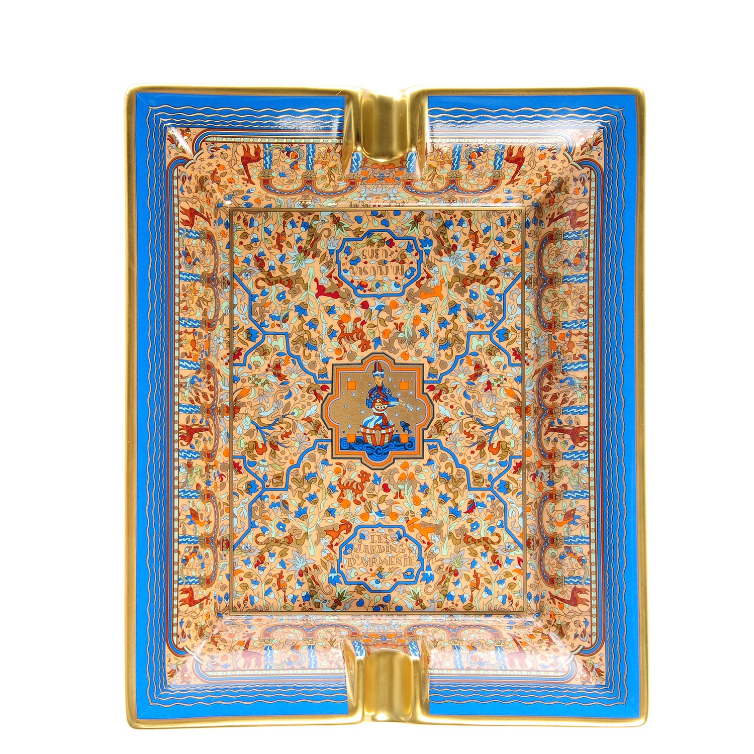 Hermes Porcelain Les Jardins d'ArmÃ©nie Ashtray Bleu Or N 1 of 7