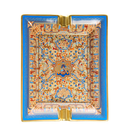 Hermes Porcelain Les Jardins d'ArmÃ©nie Ashtray Bleu Or N 1 of 7