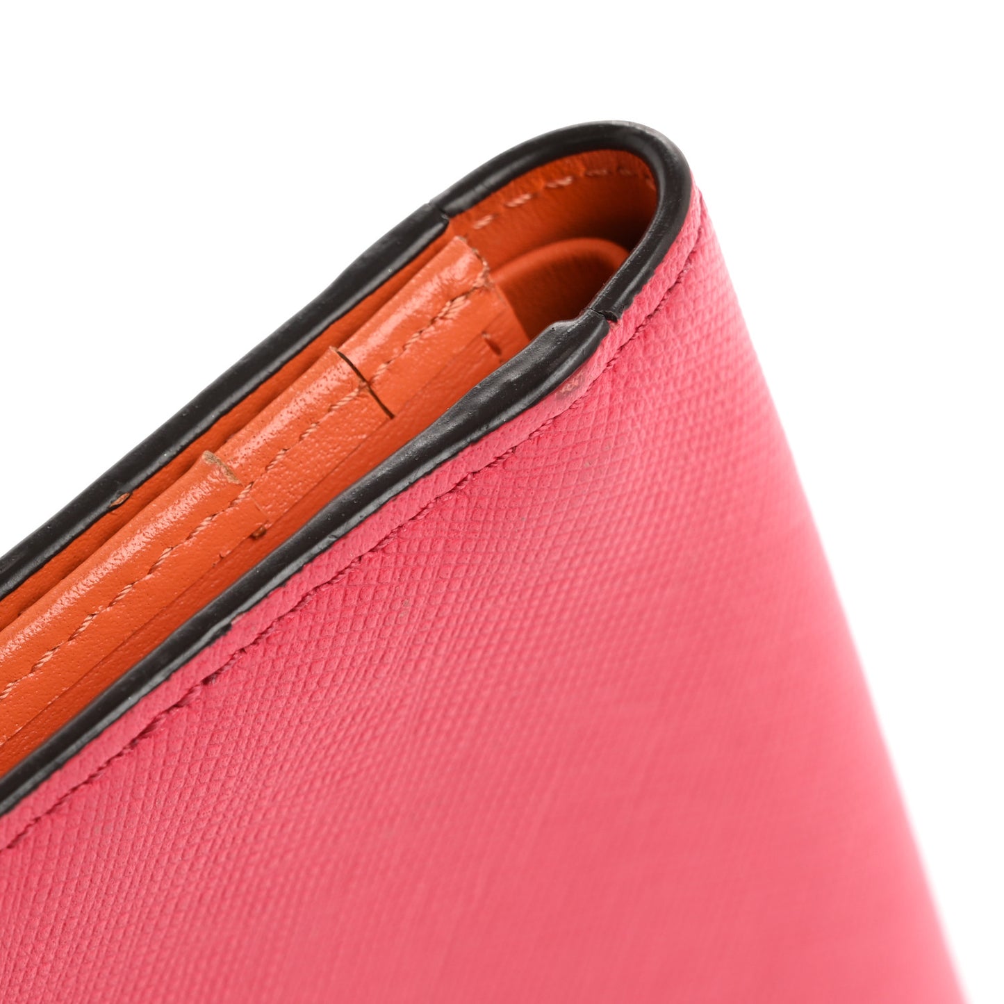 Saffiano Wallet Pink Orange