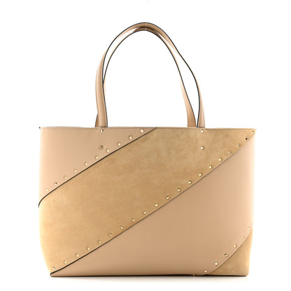 Valentino Garavani Calfskin Suede Rockstud Wispy Tote Sabbia 1 of 9