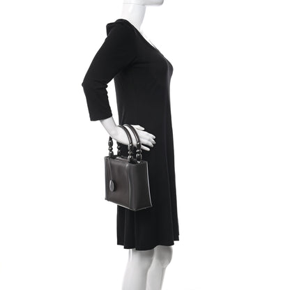 Christian Dior Patent Chrome Beaded Malice Tote Grey Purple 2 of 10