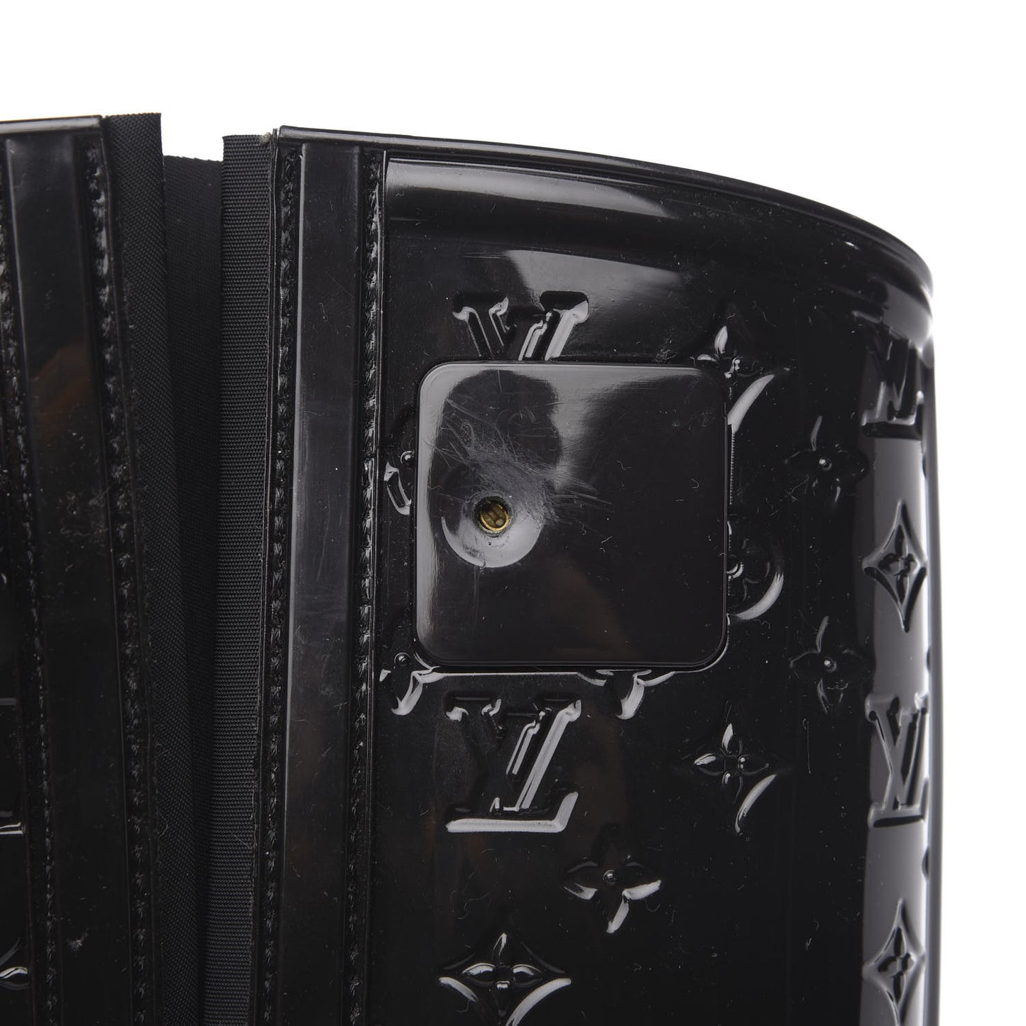 Rubber Embossed Monogram Drops High Rain Boots 39 Black