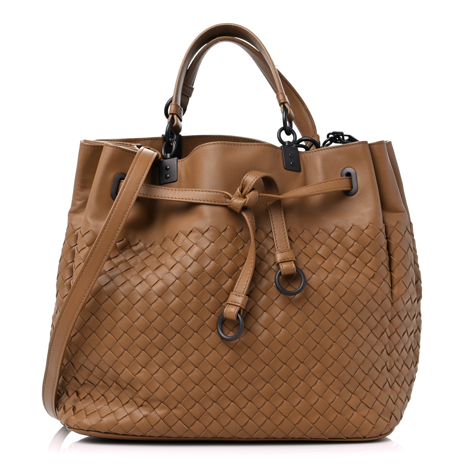 Bottega Veneta Nappa Intrecciato Drawstring Bucket Bag Noce 1 of 12