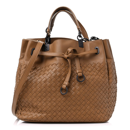 Bottega Veneta Nappa Intrecciato Drawstring Bucket Bag Noce 1 of 12