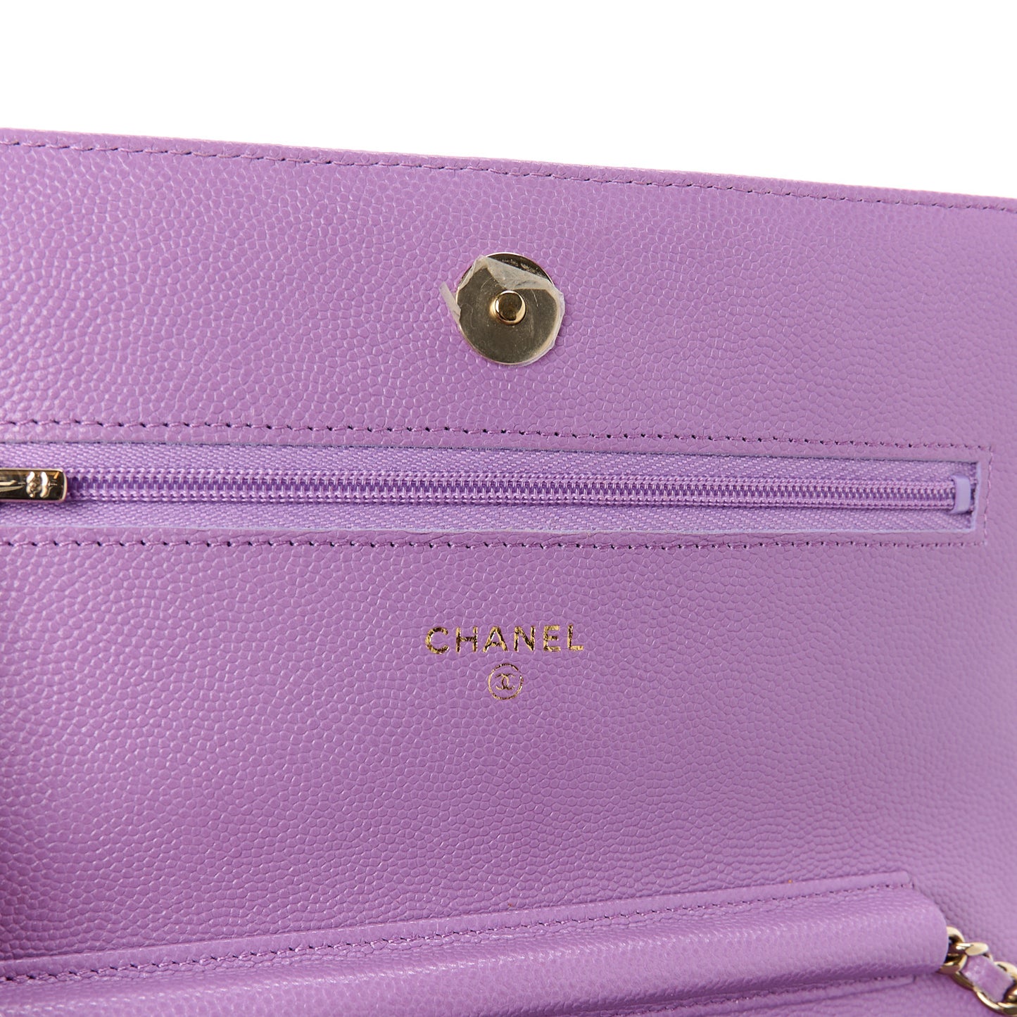 Caviar Quilted Wallet On Chain WOC Purple