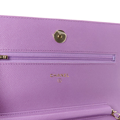 Chanel Caviar Quilted Wallet On Chain WOC Purple 6 of 12