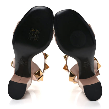 Valentino Garavani Calfskin Roman Stud 60mm Sandals 37.5 Rose Cannelle 5 of 9