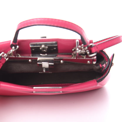 Fendi Shiny Nappa Micro Peekaboo Iconic Satchel Fuxia 5 of 10