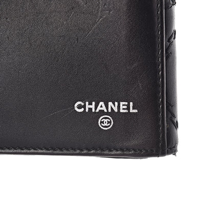 Chanel Calfskin Double Stitch Hamptons Flap Wallet Black 6 of 10