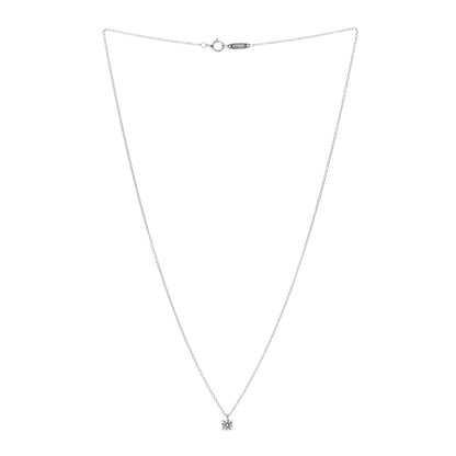 Tiffany Platinum Diamond .28ct Solitaire Pendant Necklace 3 of 6