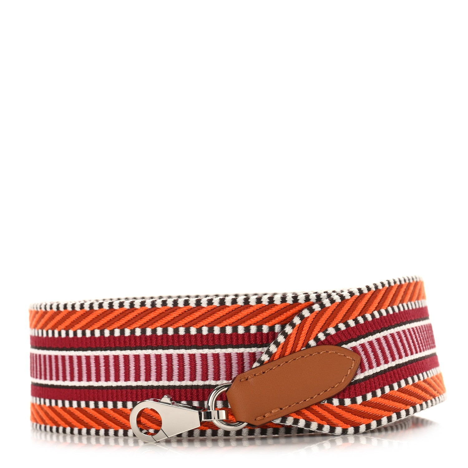 Hermes Toile Swift 50mm Sangle Cavale Shoulder Strap Orange Minium Rose Gold 1 of 4