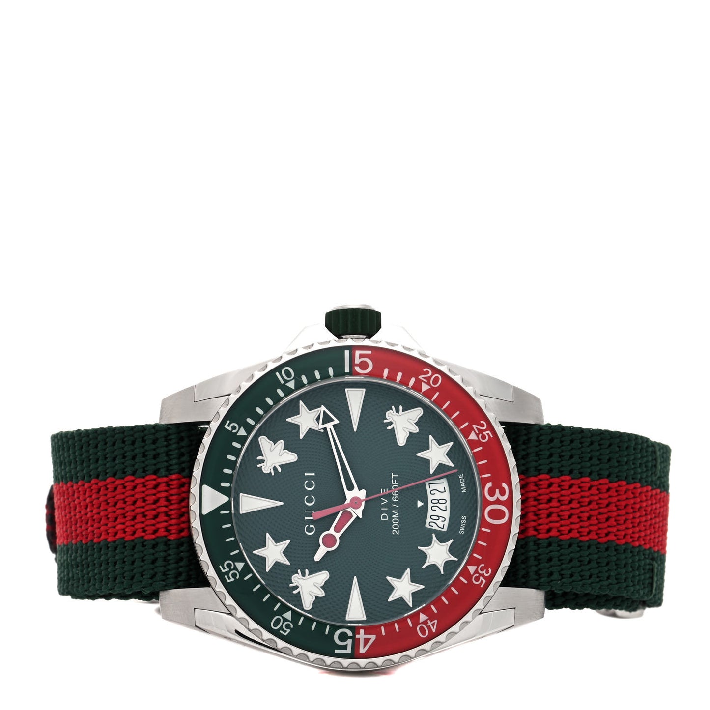 Stainless Steel Nylon 40mm Dive Quartz Watch Green