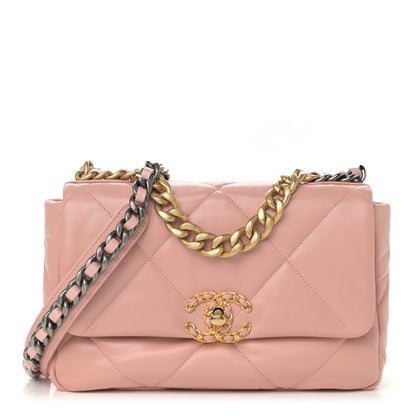 Chanel Goatskin Quilted Medium Chanel 19 Flap Light Pink 1 of 9