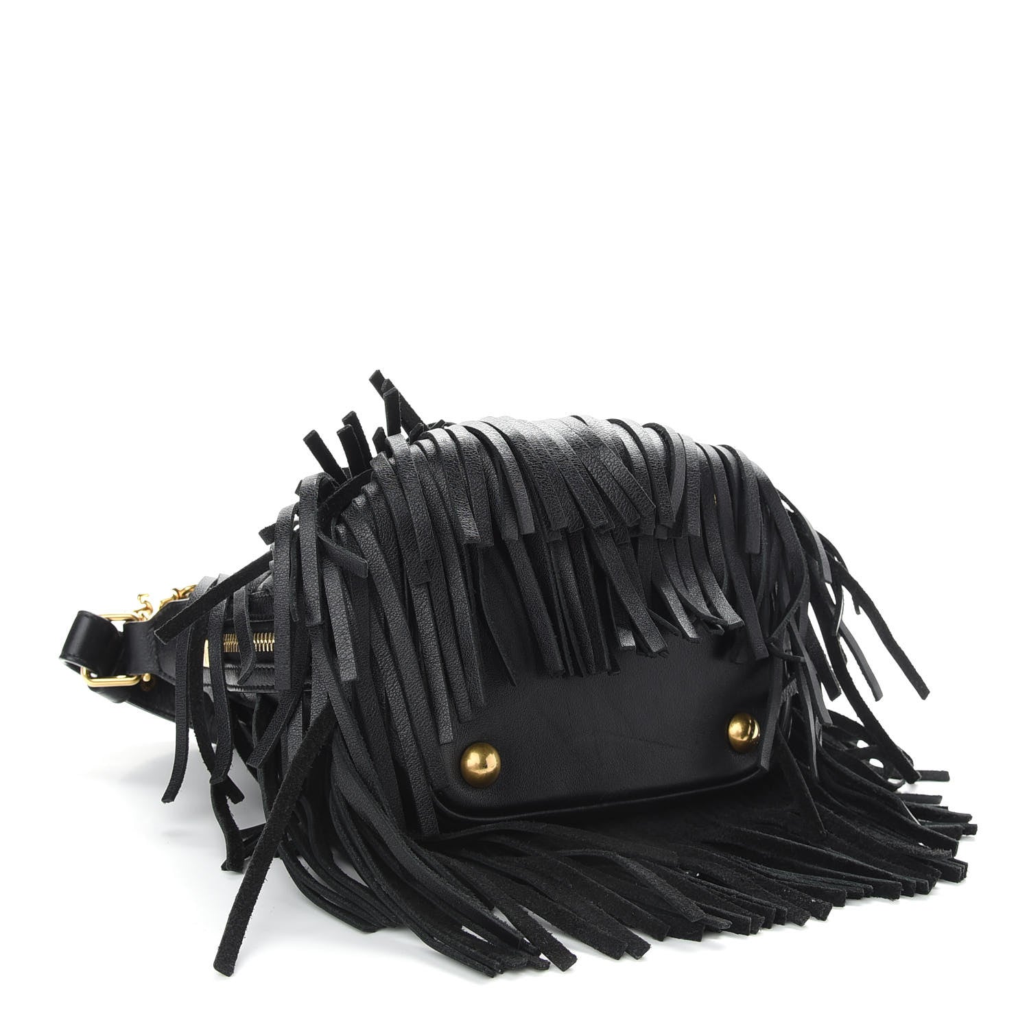 Saint Laurent Calfskin Small Emmanuelle Fringe Hobo Bag Black 4 of 11