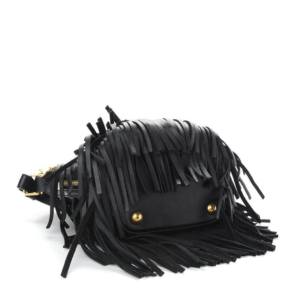Saint Laurent Calfskin Small Emmanuelle Fringe Hobo Bag Black 4 of 11