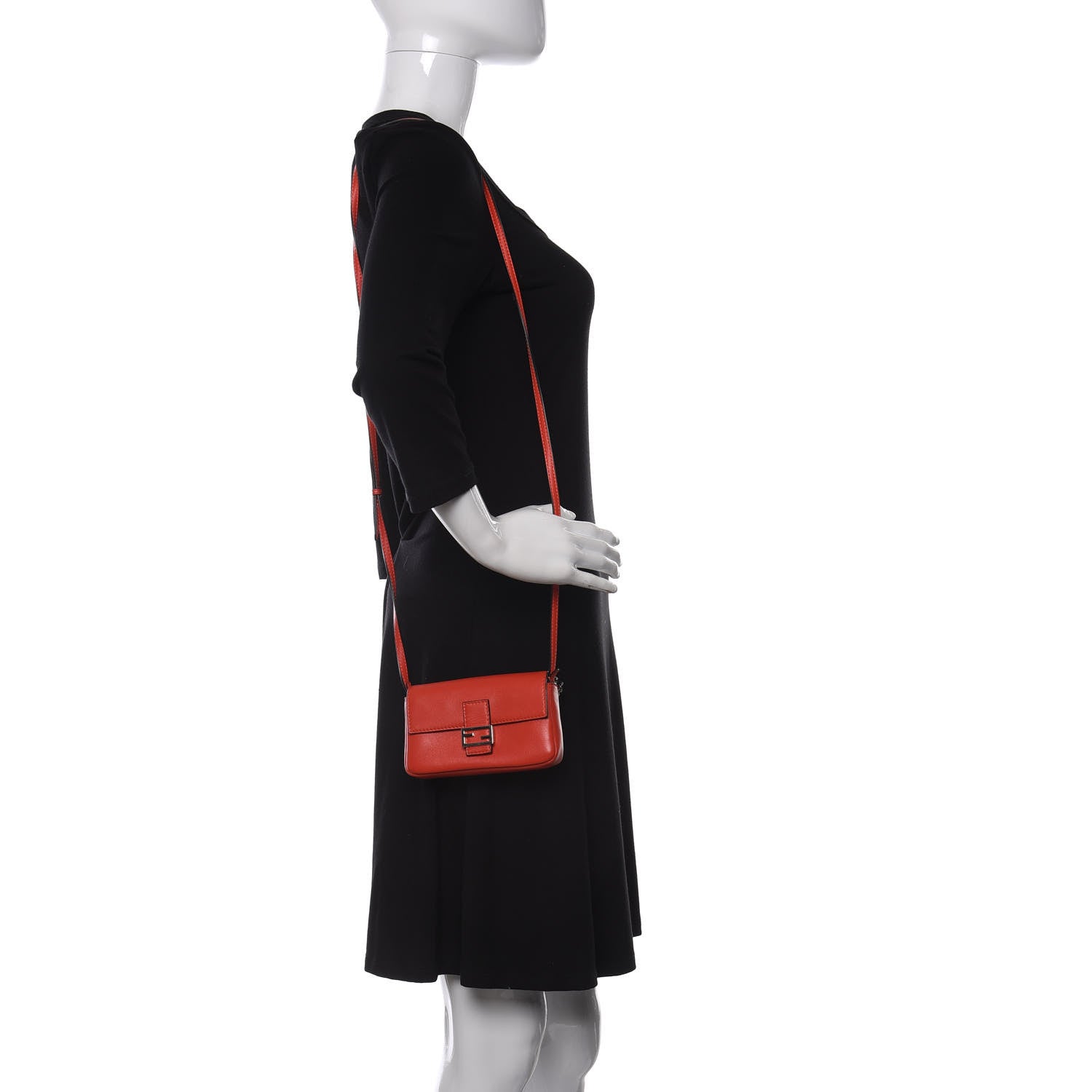 Fendi Shiny Nappa Micro Baguette Papavero 2 of 8
