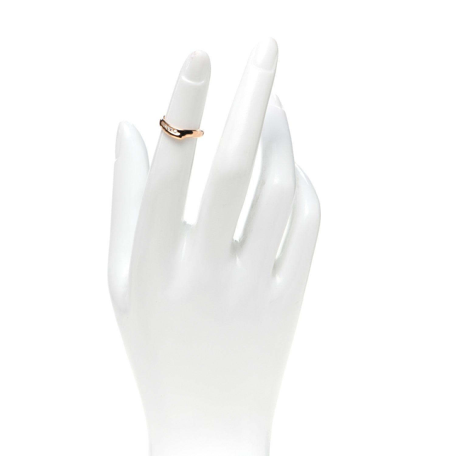 Tiffany 18K Rose Gold Diamond Elsa Peretti Open Heart Band Ring 45 3.5 3 of 8