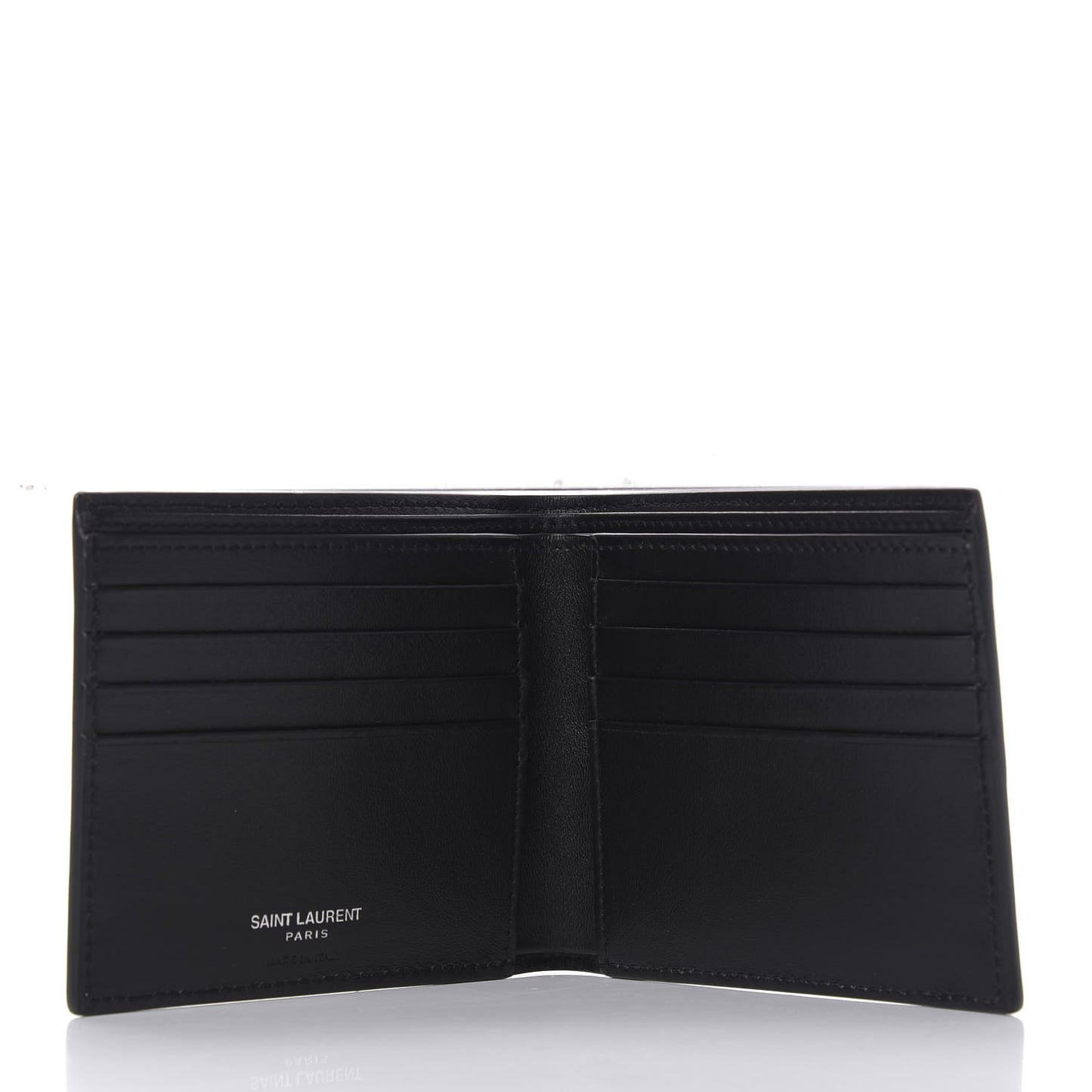 Calfskin Smoking Forever Patch Bifold Wallet Black