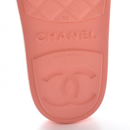 Chanel Rubber CC Flat Slide Sandals 35 Orange Pink 8 of 11
