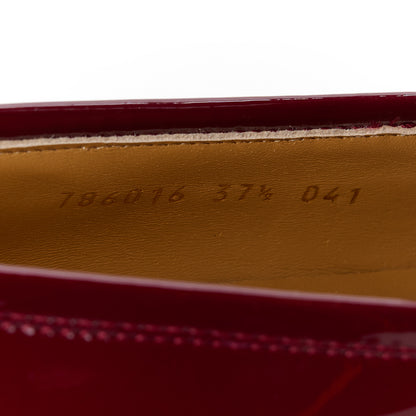 Gucci Patent Womens Jordaan Loafers 37.5 Rosso Ancora 9 of 10