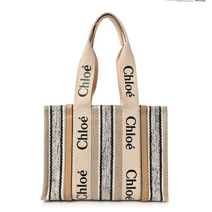 Chloe Knit Medium Woody Ribbon Tote Nude 1 of 10