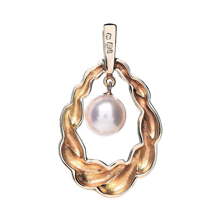 Mikimoto 18K Yellow Gold Akoya Pearl 7mm Drop Pendant 3 of 4