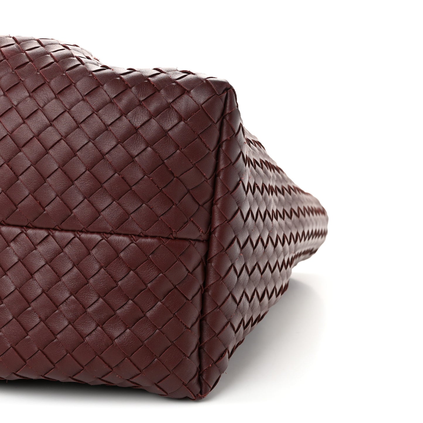 Calfskin Intrecciato Pinacoteca Reversible Tote Madder Brown Lunar