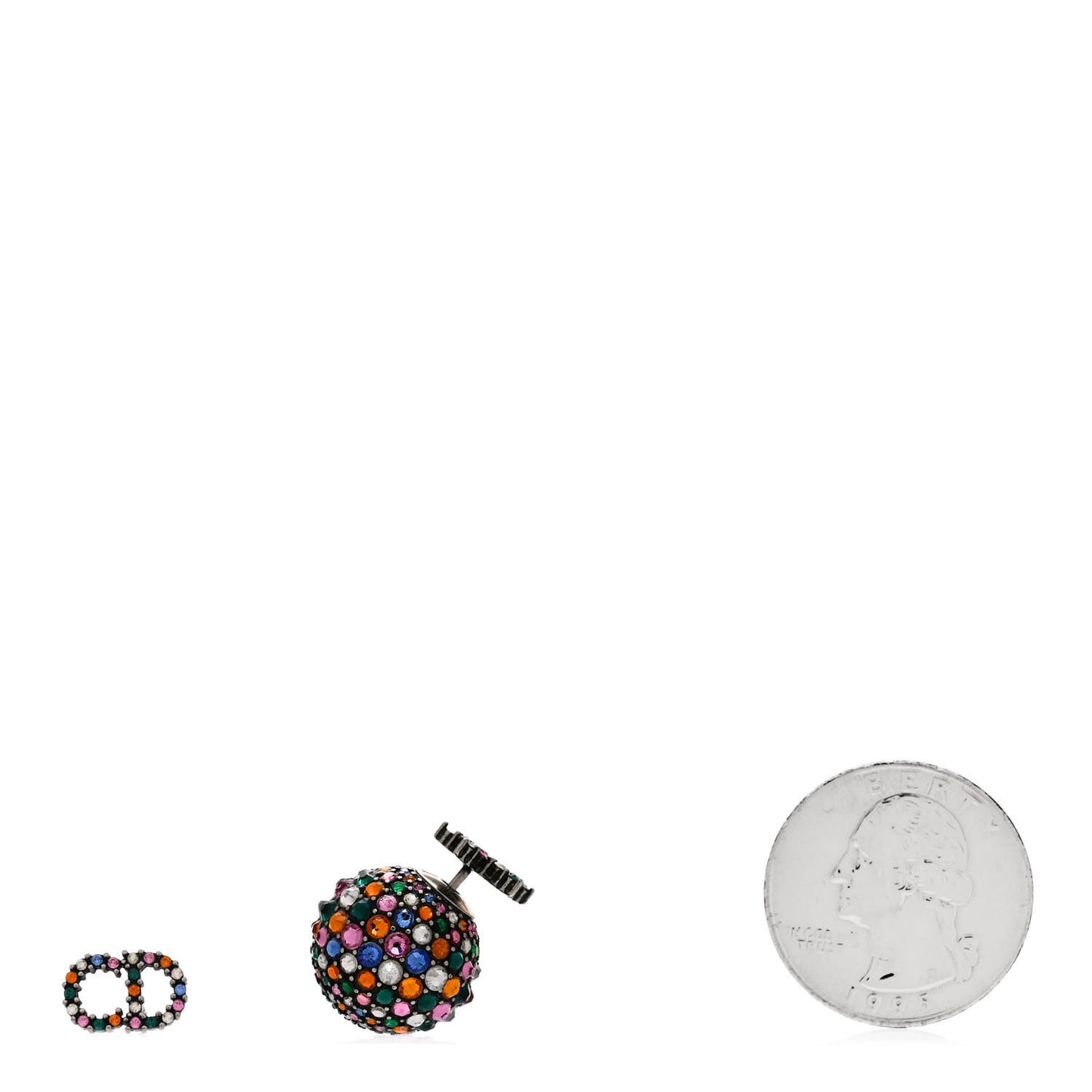 Crystal Mise En Dior Tribal Earrings Multicolor Antique Silver