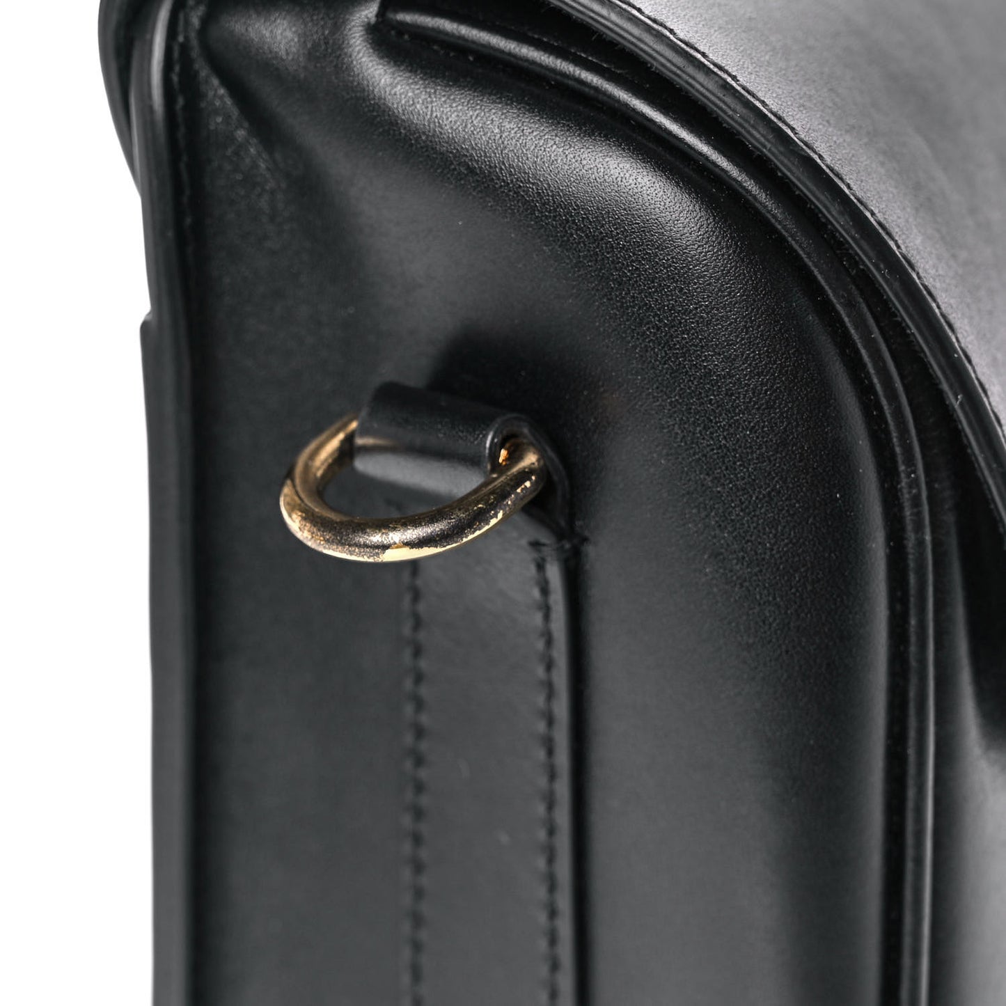 Box Calfskin Large Bobby Flap Black