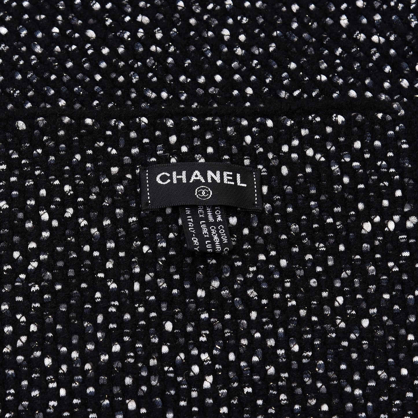 Cotton Cashmere CC Scarf Black