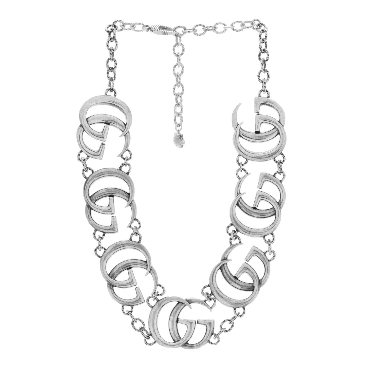 Sterling Silver Double G Marmont Statement Necklace