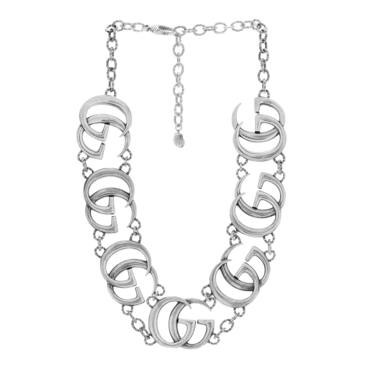 Gucci Sterling Silver Double G Marmont Statement Necklace 3 of 6