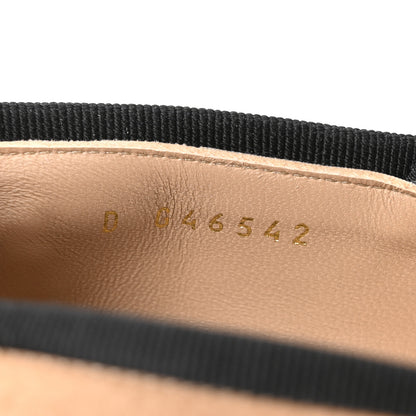 Chanel Suede Kidskin Grosgrain Mary Jane Flats 38 Beige Black 9 of 10