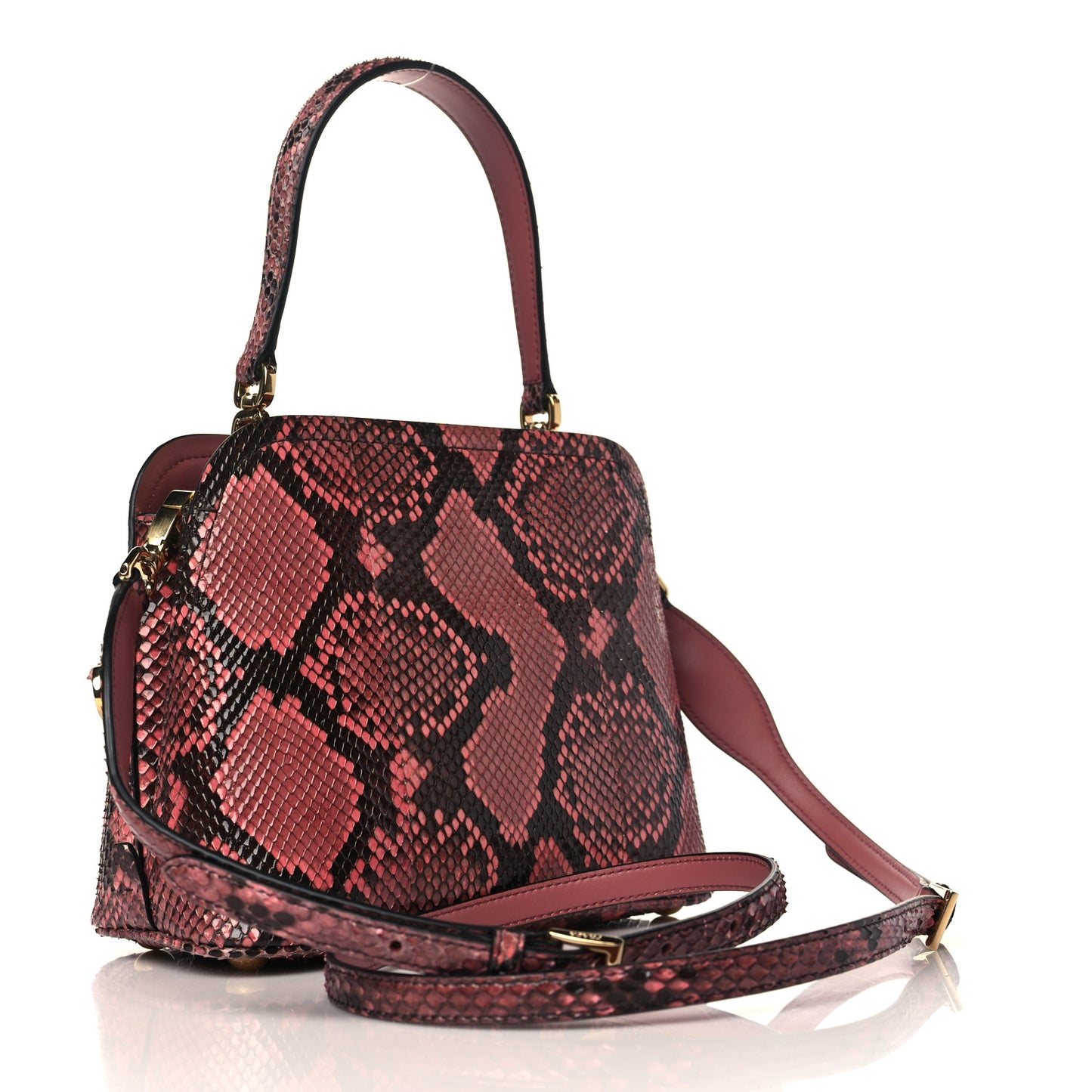 Snakeskin Micro Matinee Tote Burgundy
