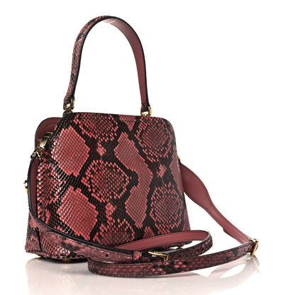 Prada Snakeskin Micro Matinee Tote Burgundy 3 of 8
